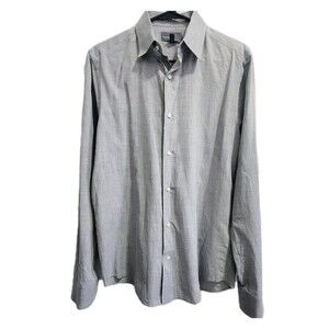 Vince Mens Long Sleeve Button Down Light Gray l Shirt Size M